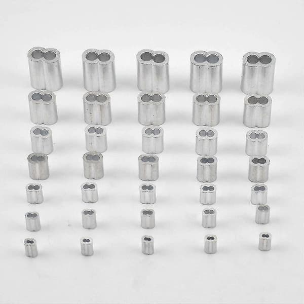 [RM]265 pcs Crimp Sleeves + Stainless Steel Cable Lugs, Aluminum Crimp Loop for Cables Zekai