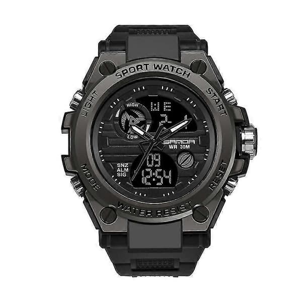 Sanda 739 kronograf kalender alarm natlys ur sort