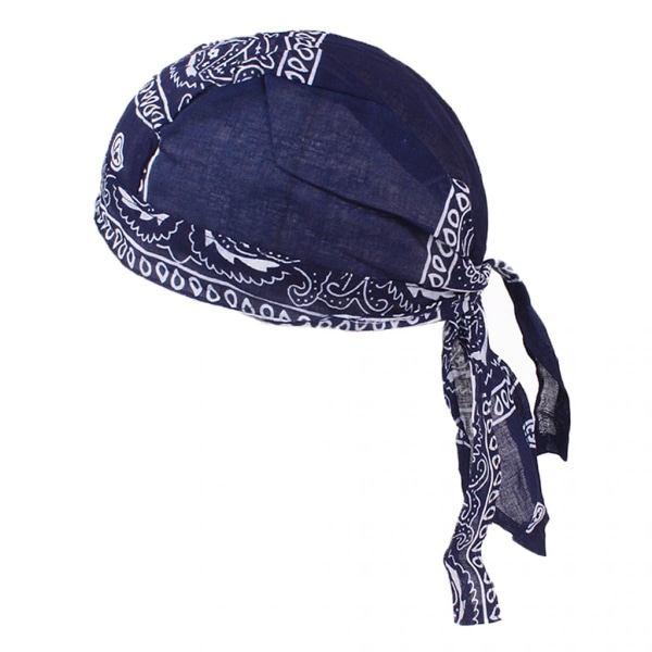 Durag Skull Cap Håravfall Muslim Scarf Bandana Turban Marinblå