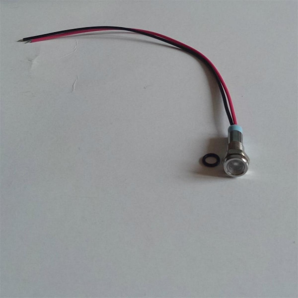 220V 6mm signal strömförsörjning LED metall signallampa med vit ledning