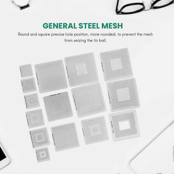 47 stk. direkte universelle stencils til spilkonsol CPU Silver