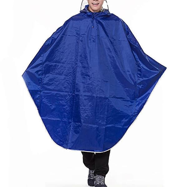 Vanntett regnponcho sykkel regnkapper lett gjenbrukbar Royal blue