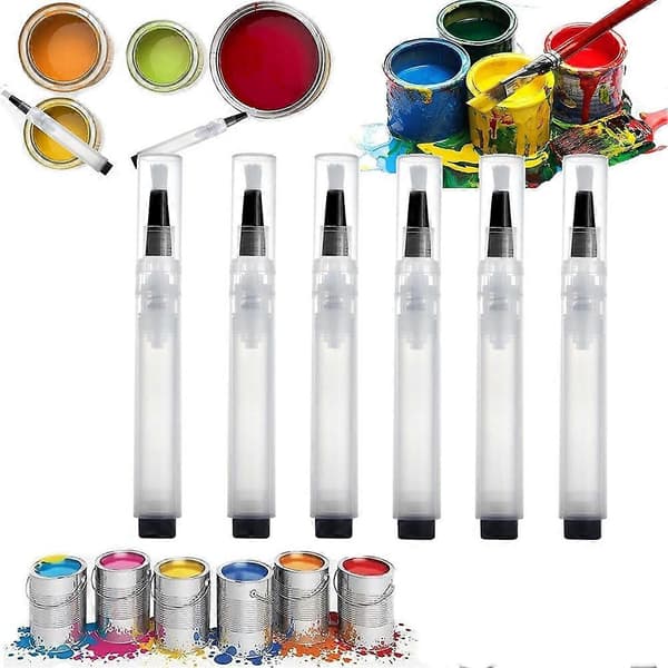 Genopfyldelig Touch Up Maling Pen Børste, 6ml Multifunktionelle Penne til Hjemmereparationer (6 Stk)