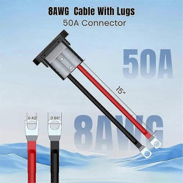 8AWG 50AMP Batteri Hurtig Tilslutning Afbryder Kabelstik, 0,5m Længde for Effektiv Strømforbindelse