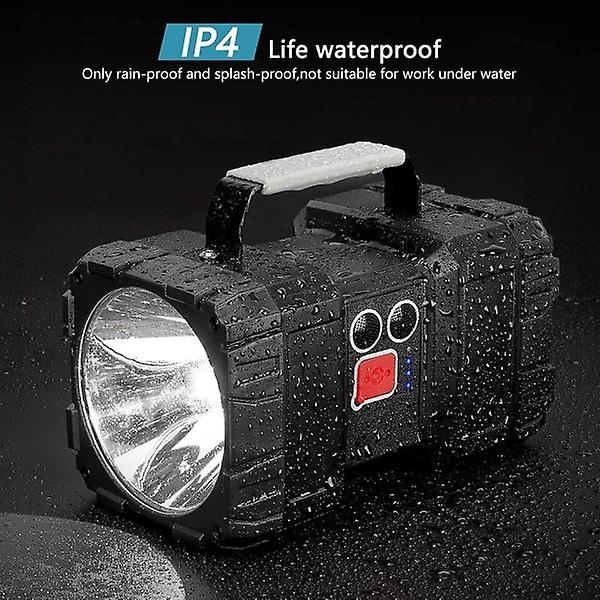 Kraftfull LED-ficklampa Handhållen Arbetslampa Strålkastare för Camping Vandring Fiske