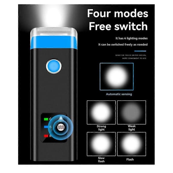 Sykkellys foran, automatisk avslåing, supersterkt, USB-oppladbart sett, LED-sykkellys, vanntett
