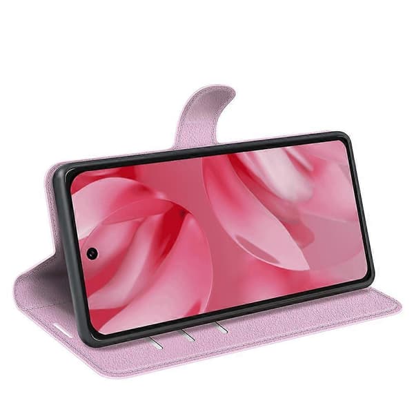 [RM] Litchi læder-telefonetui til Google Pixel 10 / 10 Pro Pink For Google Pixel 10 / 10 Pro