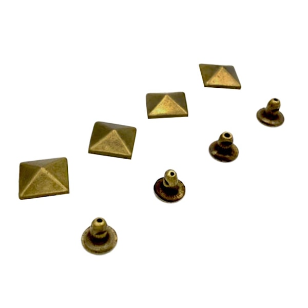 100 st Metall Fyrkantig Pyramid Nitar Dubbar För Kläder Skor Väskor Dekor 12mm
