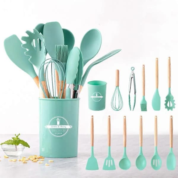 [RM]12 Pcs. Non-stick Kitchen Utensil Set Silicone Cooking Spatula Kitchen Accessories black