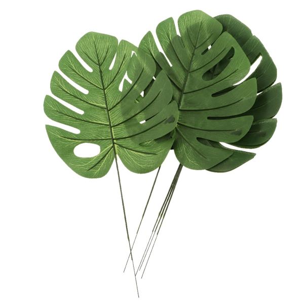 5 st Stora Konstgjorda Blad Falska Monstera Blad Lövverk Heminredning M