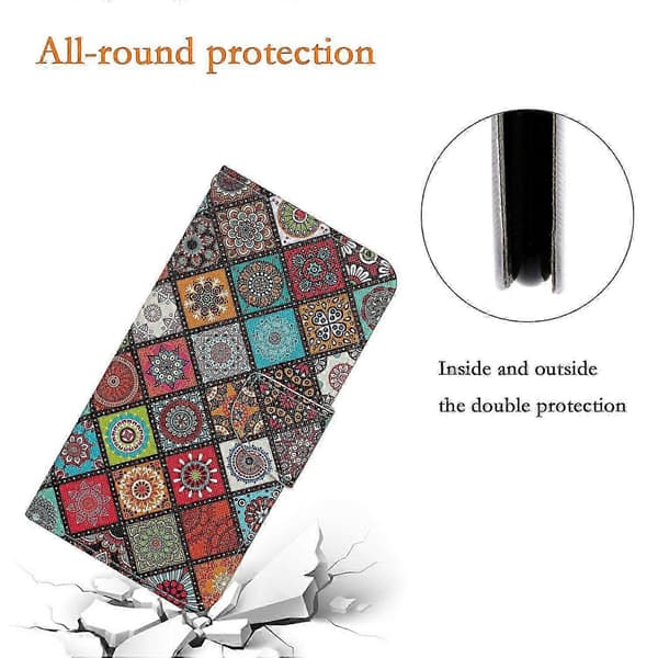 Fodral till Galaxy A56 5G, skyddande plånboksfodral med mönstertryck och handledsrem Multicolor Ethnic Style