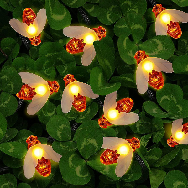 Solar LED Belysning med Bin, 40 LED Varmvit Vattentät, 6m