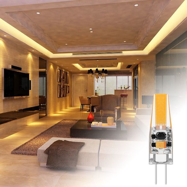 4x G4 3W Dimbar COB LED Lampa 220V Kristall Silikon Lampa 3000K Varm
