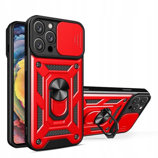 [RM]Spacecase Cover til iPhone 15 Pro Camring Rød