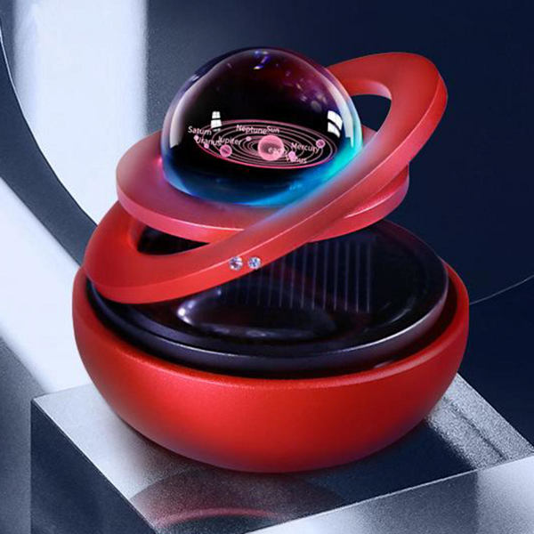 Röd Bil Solcellsdriven Magnetisk Rotation Flytande Glob Prydnad Hemmakontor Gåva