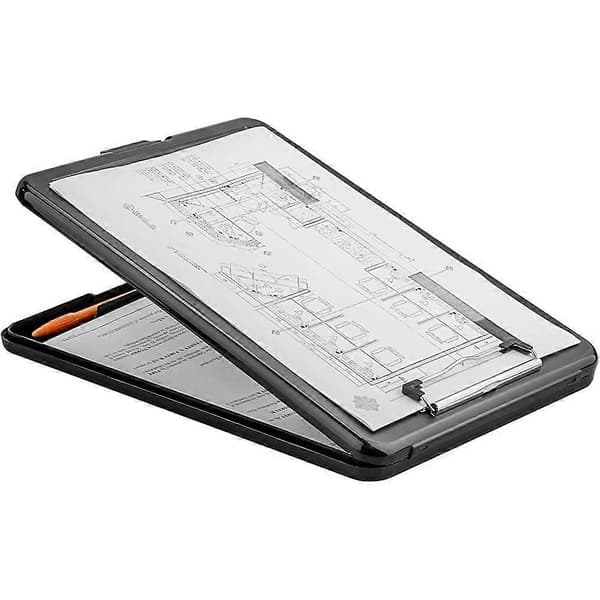 A4 Formular Opbevaringsboks, Clipboard Etui, Bulk Clipboard Sæt Egnet til Skole, Brug, Industrikontor, Dokumentboks Black