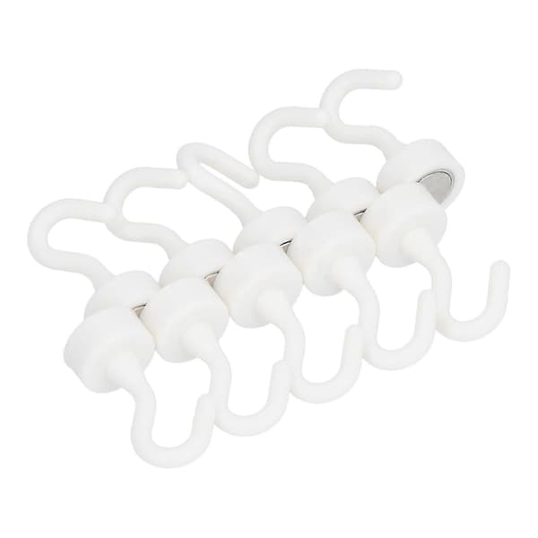 [RM]10pcs Magnetic Hooks, White Heavy Duty ABS Compact Hook Set for Refrigerator, Microwave, 5kg