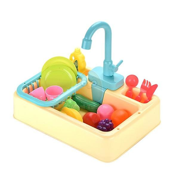 Köksleksak Diskho i Plast Set Barn Simulation Låtsas Rollspel Hushållsarbete Kit Tidiga Pedagogiska Leksaker Yellow