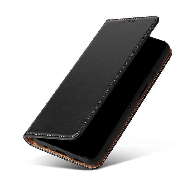 Fierre Shann PU Læder Tekstur Telefon Cover Til Samsung Galaxy A56 5G Black