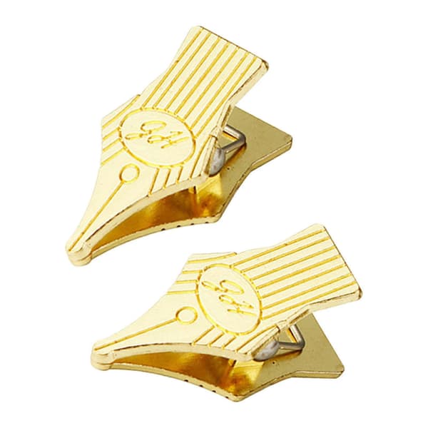 [RM]2 stk. antik dokumentclips multifunktionelle bogmærker sideclips dekorativ scrapbookingclips til notesbog journal planlægger Gold