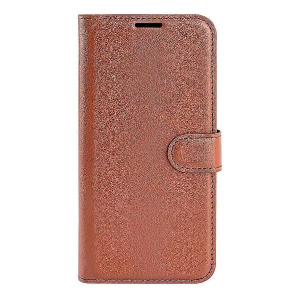 [RM] Litchi læder-telefonetui til Google Pixel 9a Brown For Google Pixel 9a