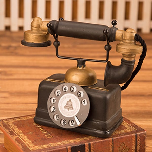 vintage antik rotationstelefon med sladd retro telefon heminredning 7111-14
