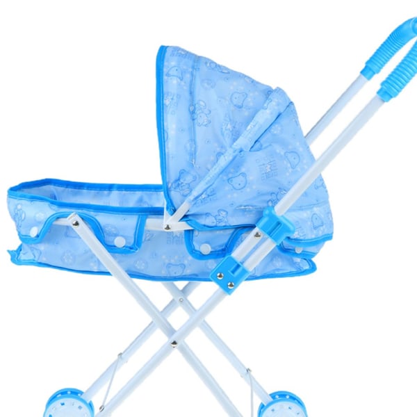 Hopfällbar Mini Barnvagn Barnvagn Barnvagn Barnvagn Låtsaslek Leksaker Blå