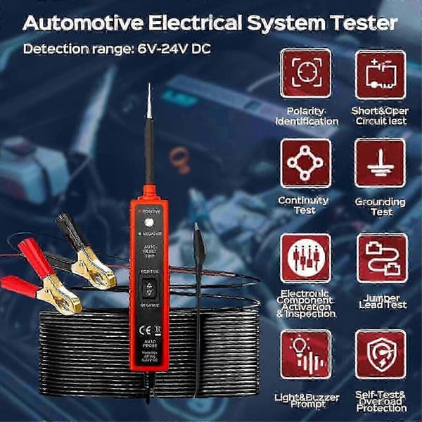 Autel PowerScan PS100 Bilkrets Tester Verktøy 6-24V Digitalt Multimeter for Elektrisk Diagnostikk og Spenningstesting 2025
