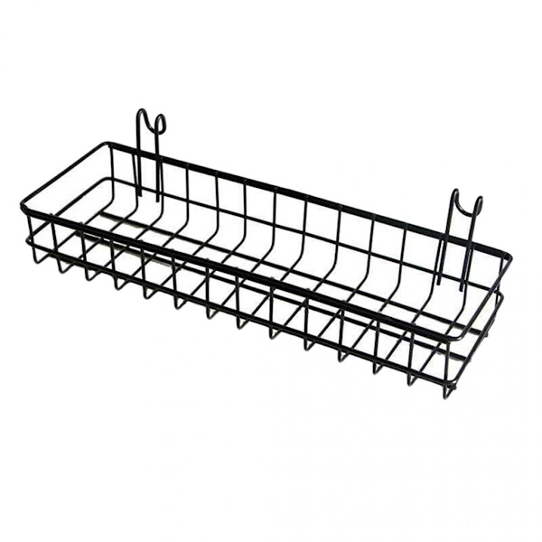Metall Väggmonterad Förvaringskorg Hylla Rack Hållare Organizer Heminredning