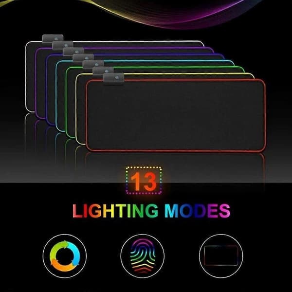 Gaming Mouse Pad with LED Light - 80x30cm - Black