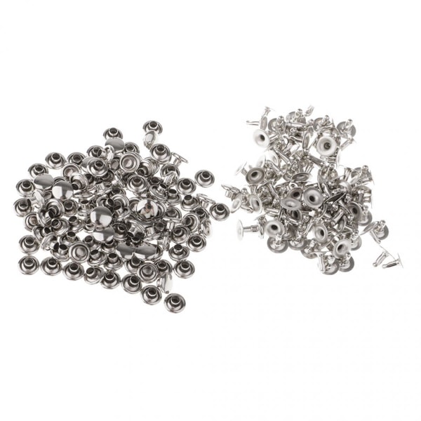 100 Stycken Enkelkapsel Snabbnitar DIY Läderreparation 6x4mm; 6x6mm brons