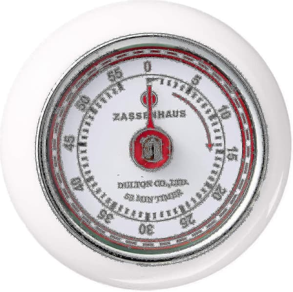 Magnetisk retro kökstimer, klassisk mekanisk matlagningstimer (röd) -gt White