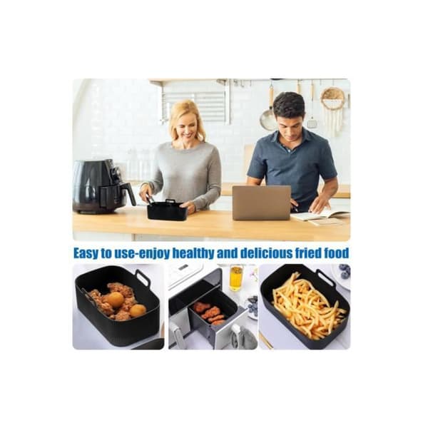 Airfryerform, tåler oppvaskmaskin, tilbehør til dobbel airfryer, silikonformtilbehør til frityrkoker, Fo