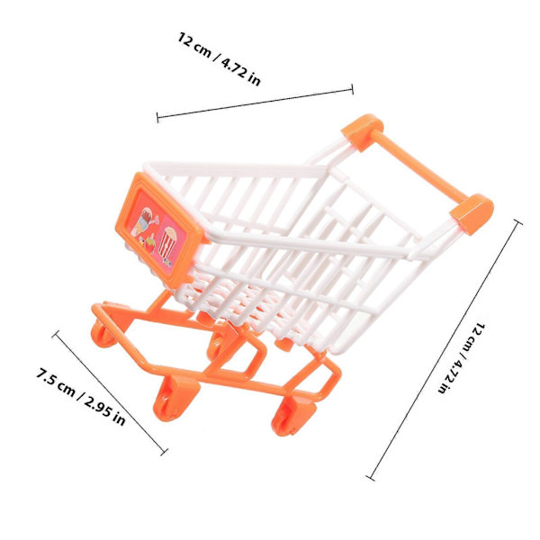 Indkøbsvognslegetøj i plast til børn til foregive leg 2 stk. orange model