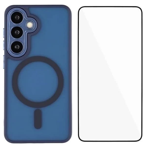 WANLONFENG Phone Case for Samsung Galaxy S26 Magnetic with Screen Protector Sapphire