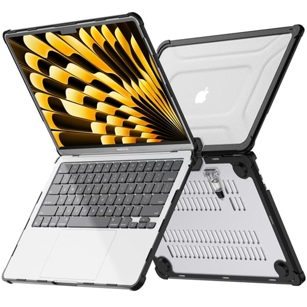 [RM]Tech Protect Macbook Air 13\" Kuori Smartshell - Musta/Kirkas 50