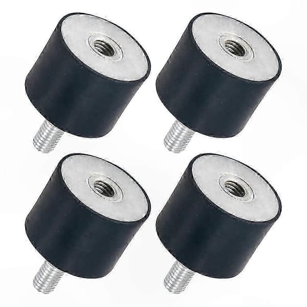 4-pak vibrationsdæmpende gummiisolatorer Black 4.3x3cm