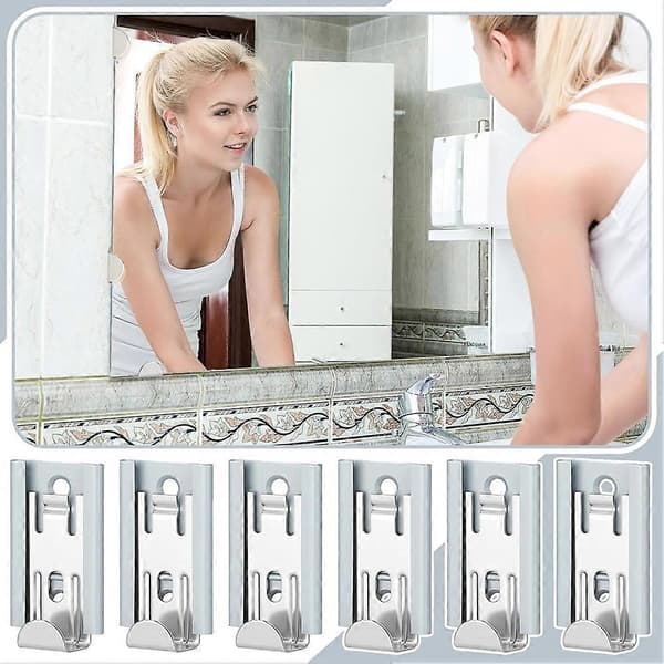 Kraftiga justerbara spegelklämmor för väggmontering, 8-pack, 5 x 3,3 cm