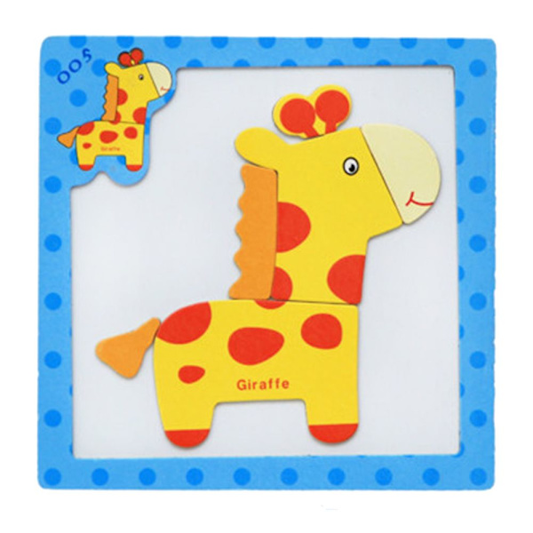 Träleksak Magnetisk Whiteboard Pedagogiska Gåvor Pussel Giraff för Barn