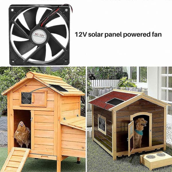 6 tommer mini solcelleventilator, 50W vandtæt ventilator til biler, drivhuse og udendørs brug, IP65-klassificeret bærbar køleløsning Black