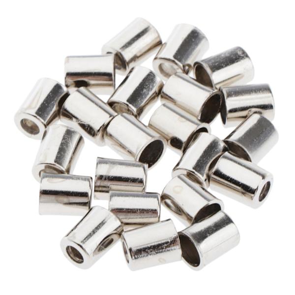 20 st Metallklocka Snörände Snörstopp Rep Paracord Lås Silver
