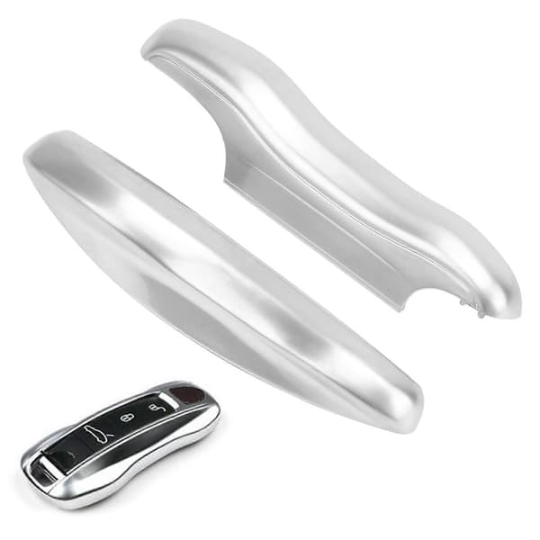 2pcs Remote Key Shell Protective Case Compatible with Porsche Cayenne / Macan / Panamera / CarreraSilver E2U013