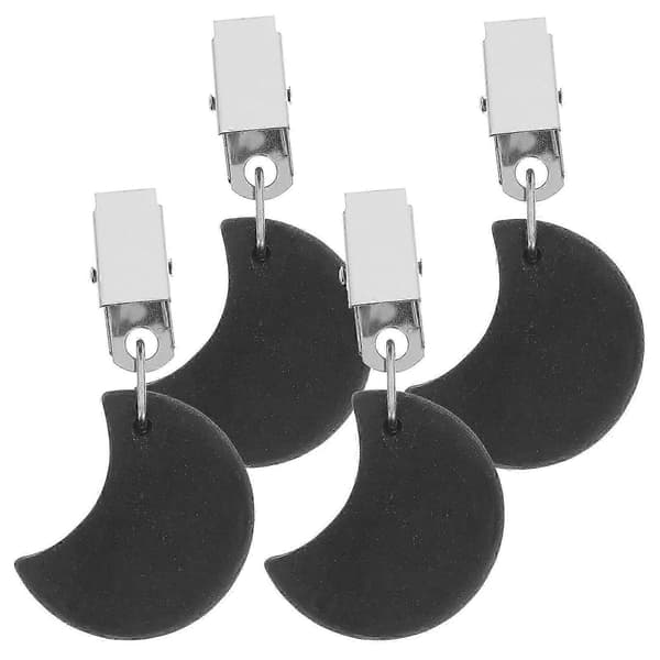 Udendørs bordvægte rektangulær klips sten jern forhindrer glidning picnics 4 stk [MI] Black 7.30X3.60X0.80CM