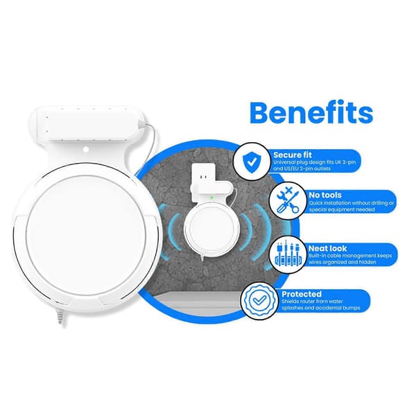 4X Router Väggfäste för TP-Link Deco BE23/BE25/BE3600/BE5000 Wifi 7 Väggfäste Hem WiFi System White