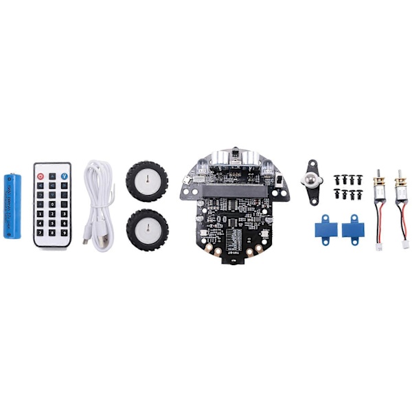 Robot programmerbart robotsæt baseret på BBC Microbit V2 og V1 til STEM-kodningsundervisning med genopladeligt batteri (A)