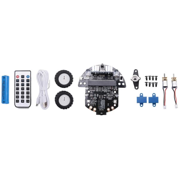 Robot Programmerbart Robotsett Basert på BBC Microbit V2 og V1 for STEM-kodingutdanning med oppladbart batteri (A)