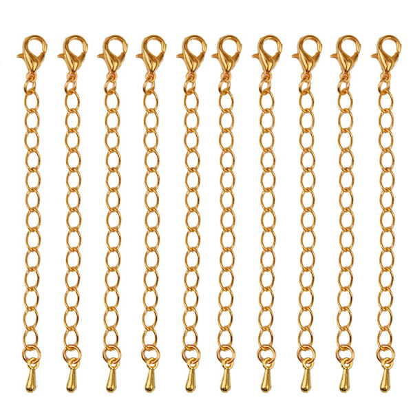 10-pack halsbandsförlängare smyckesförlängningskedja 75 mm guld