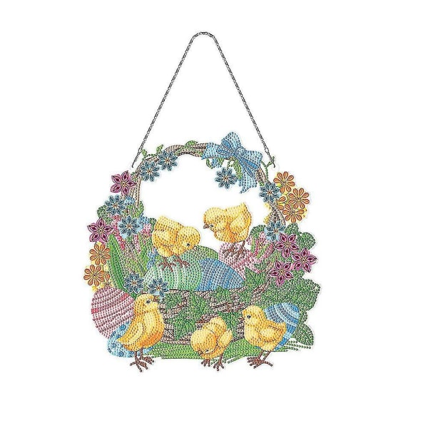 Påskägg Kanin DIY Diamantmålning Hängande Ornament Hänge Heminredning D