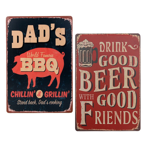 2x Vintage Metallplåt Plakett Affisch Väggkonst Affischark Café Bar Pub Öl