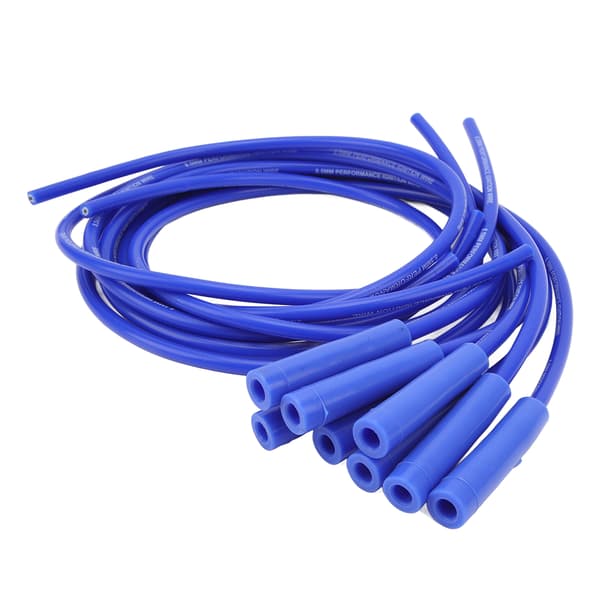 [RM]8.5mm 180 Degree Spark Plug Wire Set with Dustproof Boot, Replacement for Chevy 8-Cylinder Models, Blue